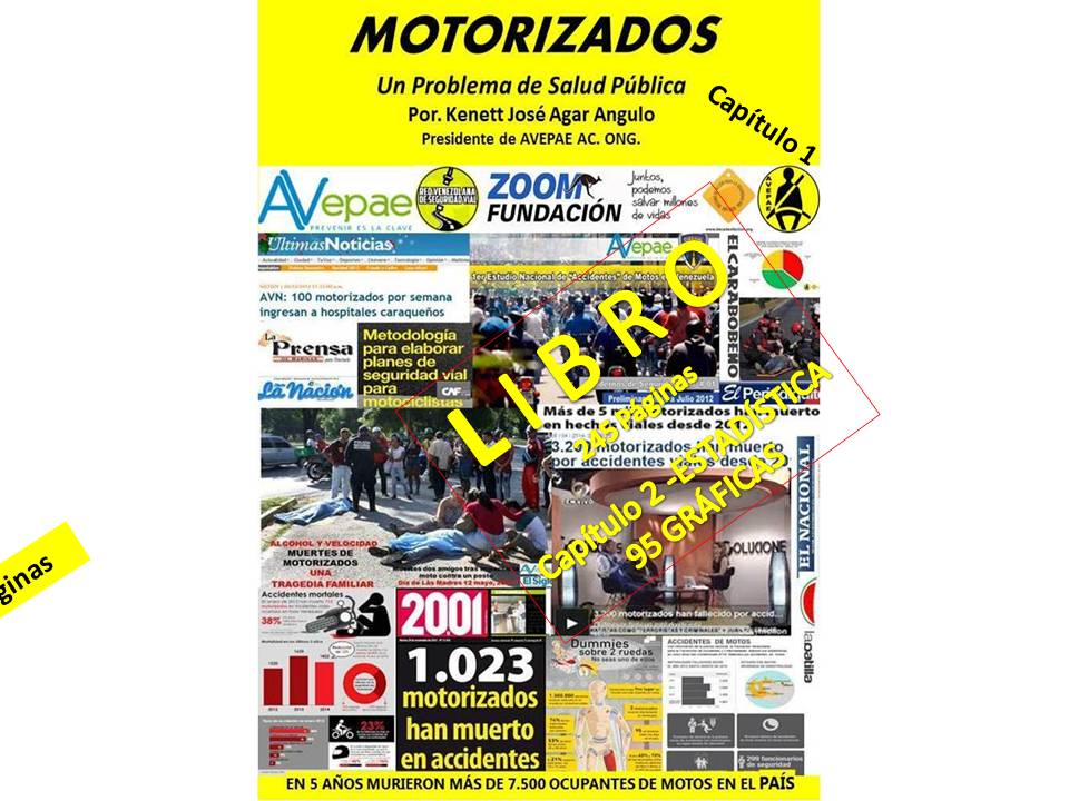 Libro. MOTORIZADO Capítulo 1 / 90 Reportajes 2012-2022 de la 1era Investigación de Accidentes en Motos 2012. por Kenett J Agar / AVEPAE.