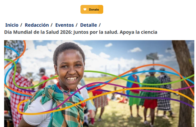 Día Mundial de la Salud 2026:                                        Juntos por la salud. Apoya la ciencia                                                                     Que hacemos en AVepae?